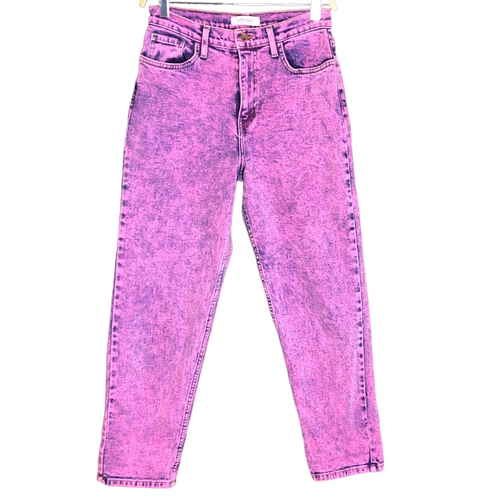 Pink Acid-Wash High-Rise Women's Jeans